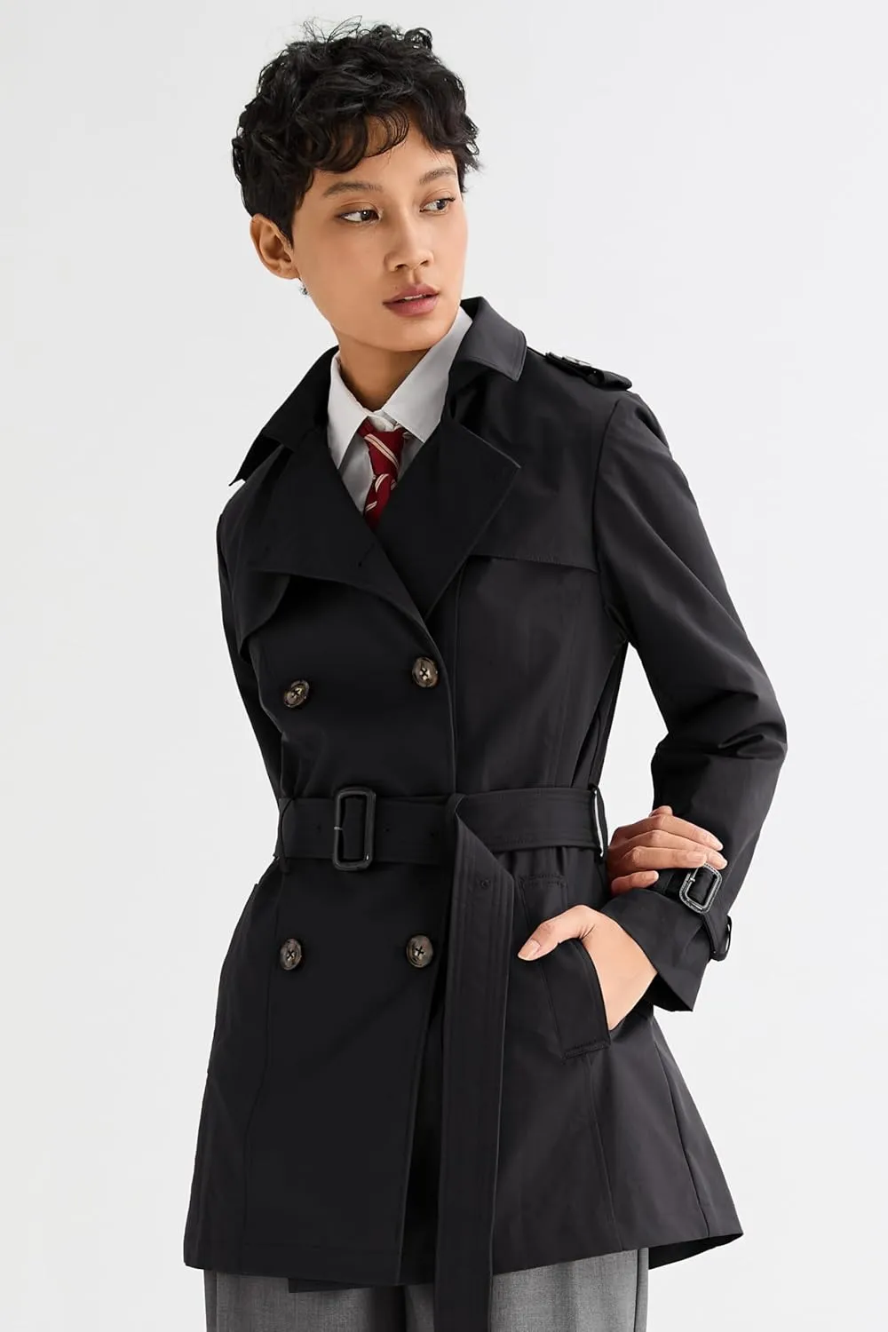 Orolay Women's Double Breasted Trench Coat Windbreaker Jacket with Belt