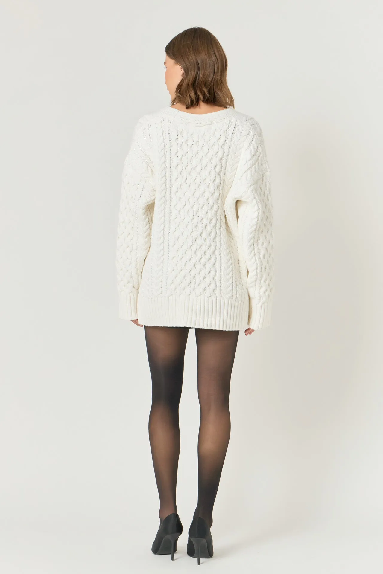 Oversized Cable Knit Cardigan
