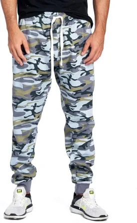 PROGO USA Men's Joggers Sweatpants Basic Fleece Marled Jogger Pant Elastic Waist