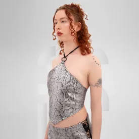 Snake Print Halter Top