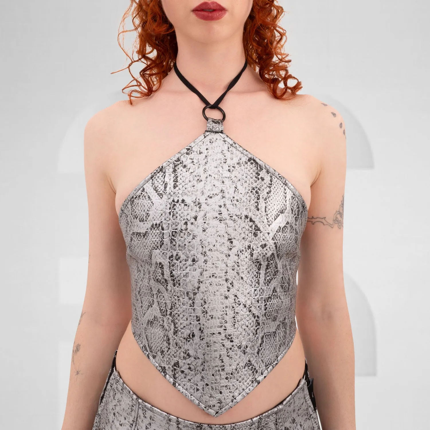 Snake Print Halter Top