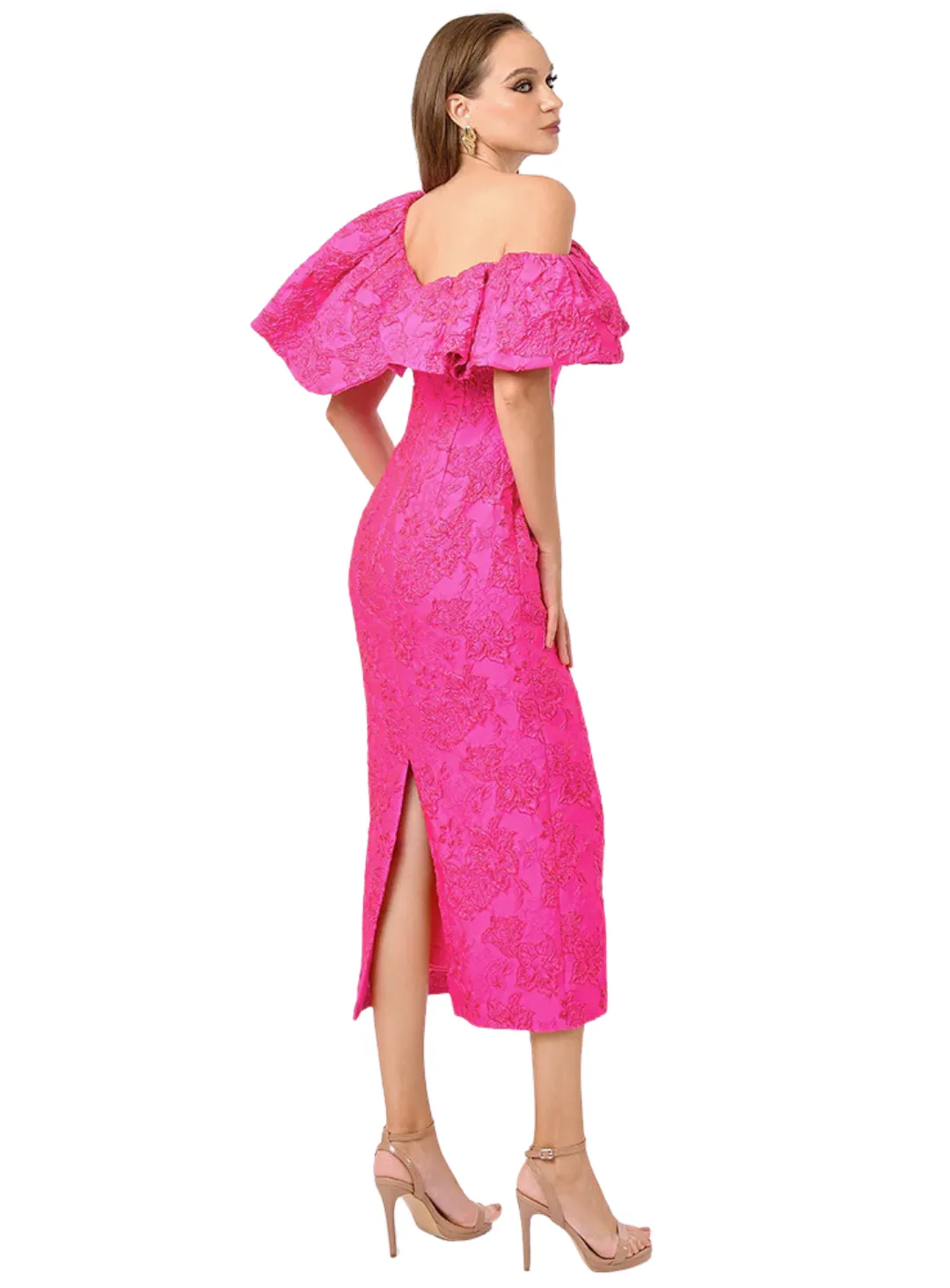 Soleil Dramatic Shoulder Column Midi