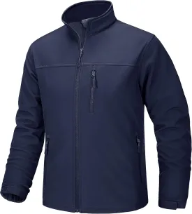 TACVASEN Men's Lightweight Softshell Jacket Fleece Lined Waterproof Tactical Soft Shell Rain Coats Windbreaker Outdoor