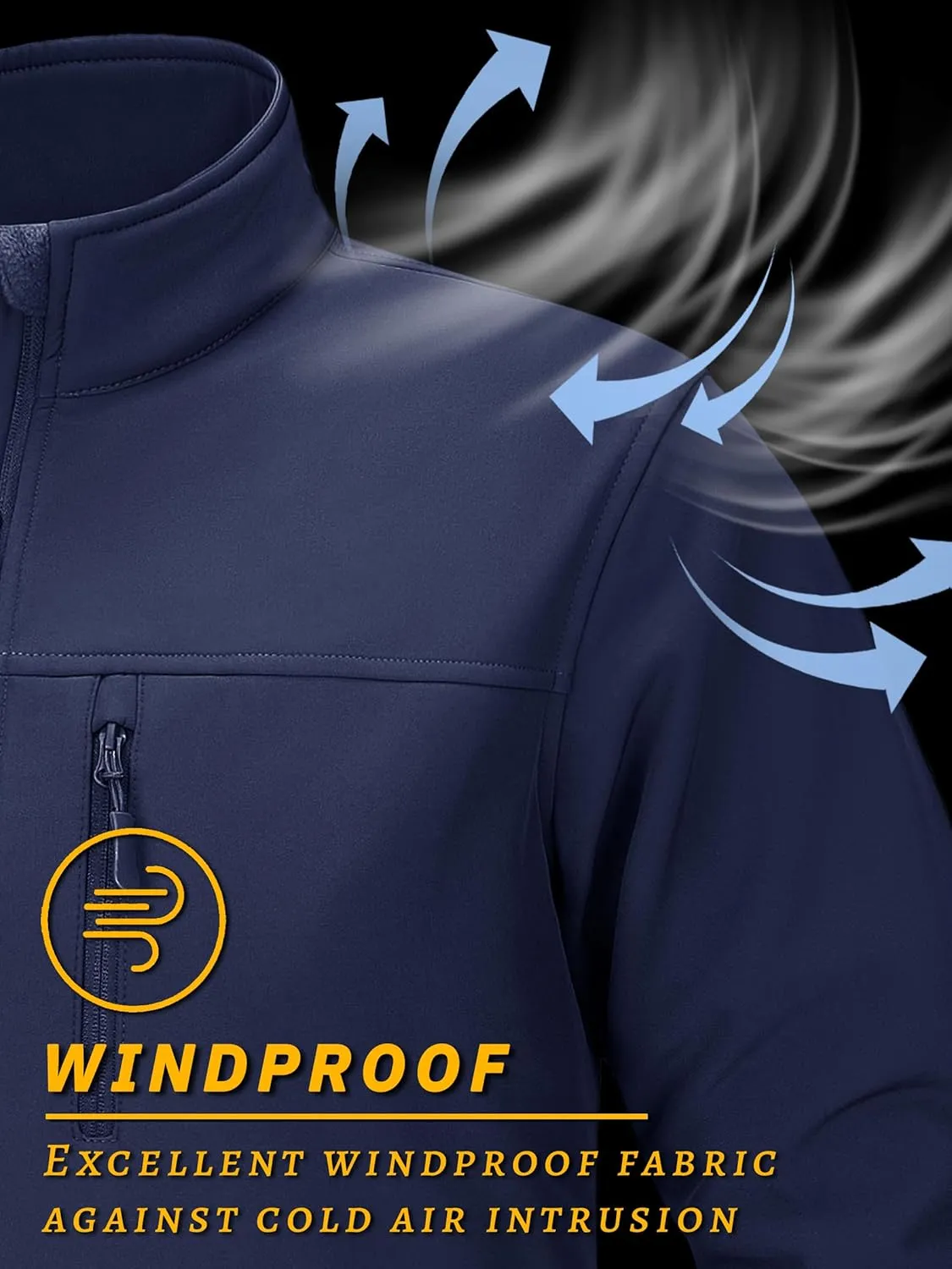 TACVASEN Men's Lightweight Softshell Jacket Fleece Lined Waterproof Tactical Soft Shell Rain Coats Windbreaker Outdoor