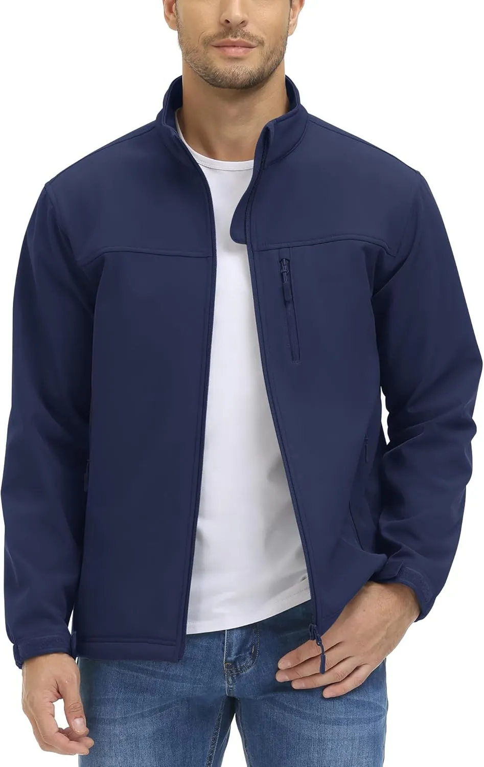 TACVASEN Men's Lightweight Softshell Jacket Fleece Lined Waterproof Tactical Soft Shell Rain Coats Windbreaker Outdoor