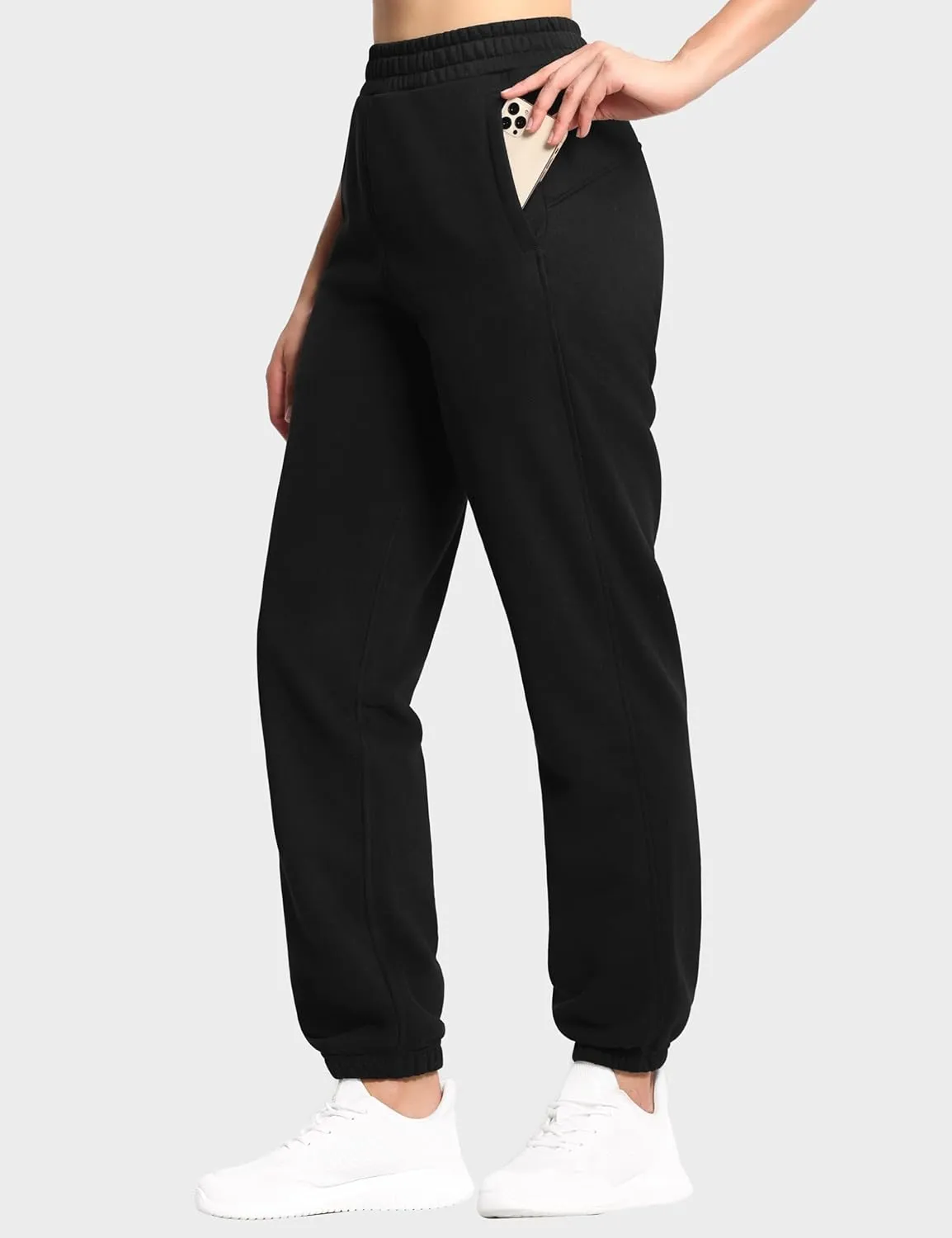 THE GYM PEOPLE Women's Fleece Sweatpants Warm Workout Joggers Pants with Pockets