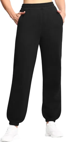 THE GYM PEOPLE Women's Fleece Sweatpants Warm Workout Joggers Pants with Pockets