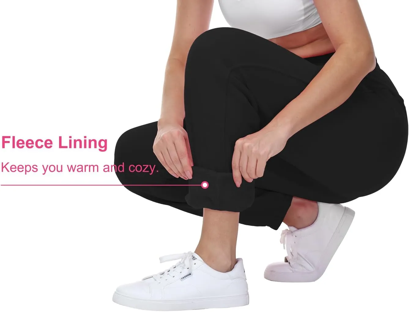 THE GYM PEOPLE Women's Fleece Sweatpants Warm Workout Joggers Pants with Pockets