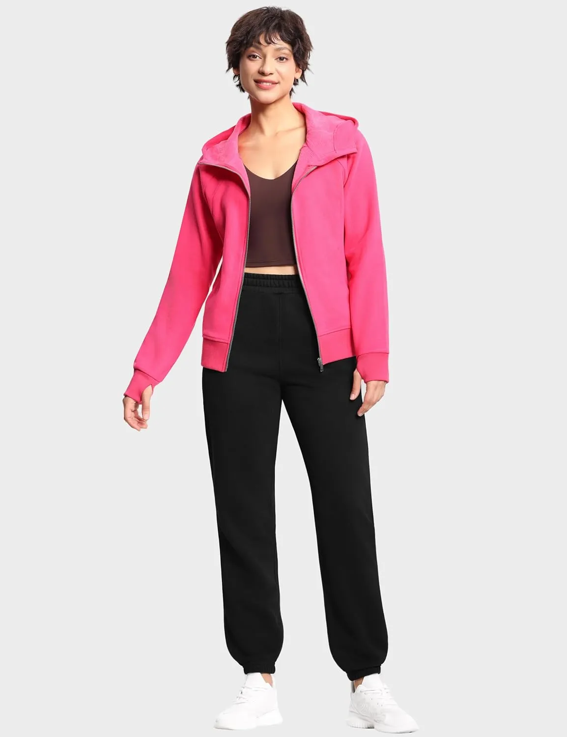 THE GYM PEOPLE Women's Fleece Sweatpants Warm Workout Joggers Pants with Pockets
