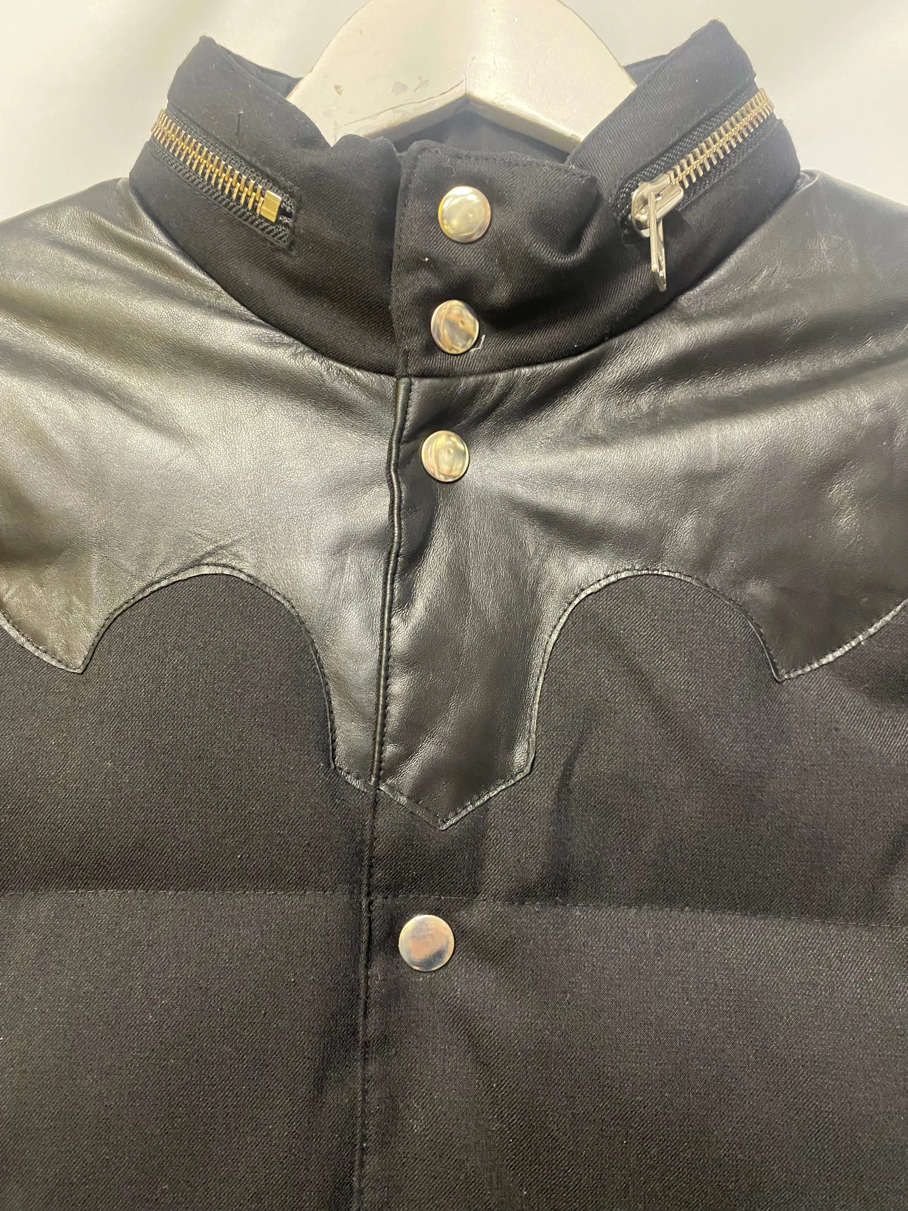 The Kooples Black Down Filled Coat Western Style Yoke Detail XS