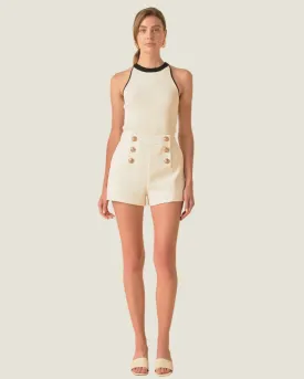 The Sherri: Contrast Halter Neck Top