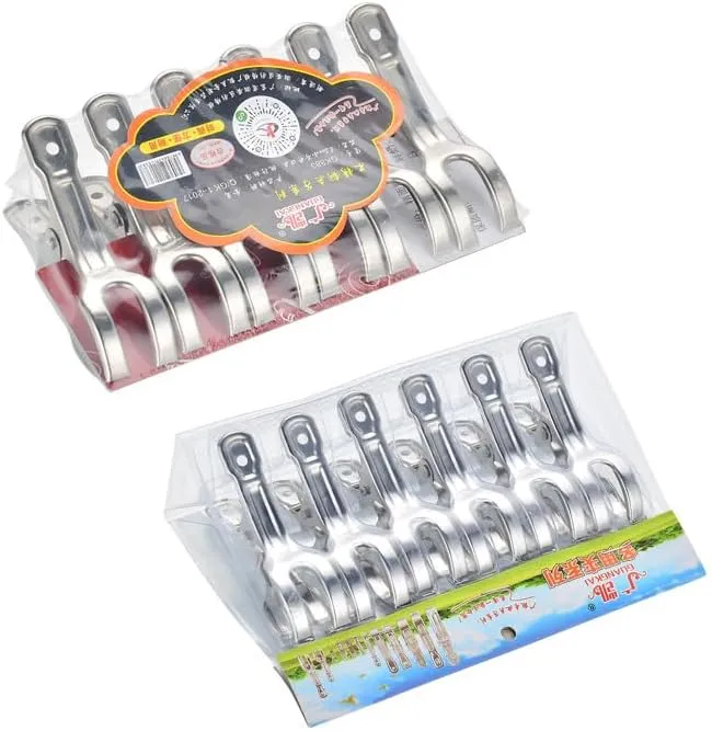 Towel Clips: Jumbo Stainless Steel Metal Beach Towel Clips, Pool Cover Clamps, Beach Chair Clips, Metal Clothespins Stainless Steel Clothespin,Big Beach Chair Towel Clips (5 Pack,11CM)