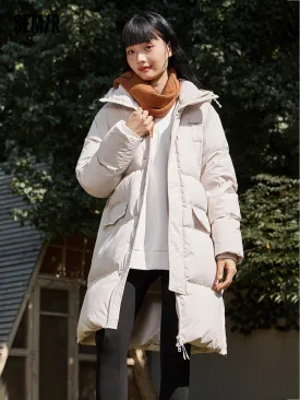 Unisex long thick down jacket