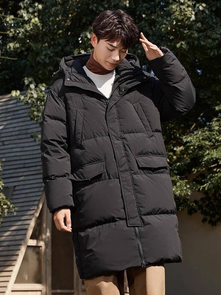 Unisex long thick down jacket