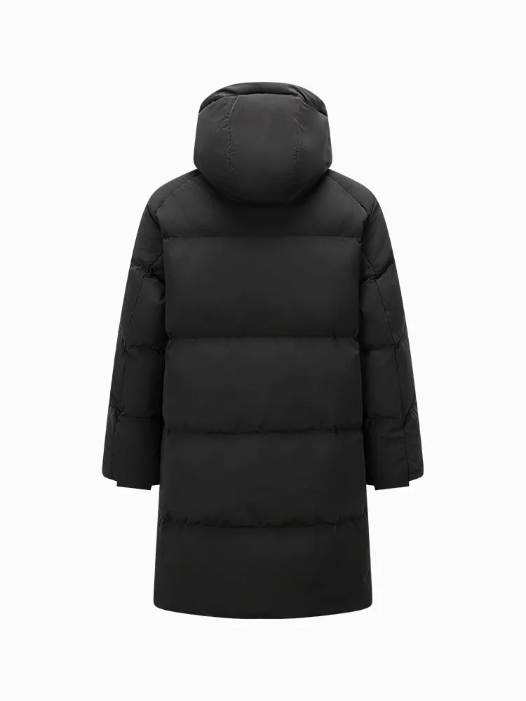 Unisex long thick down jacket