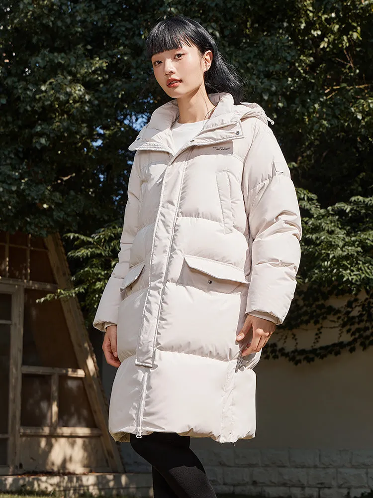 Unisex long thick down jacket
