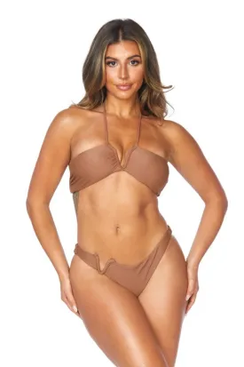 V SHAPE DESIGN HALTER NECKLINE BIKINI