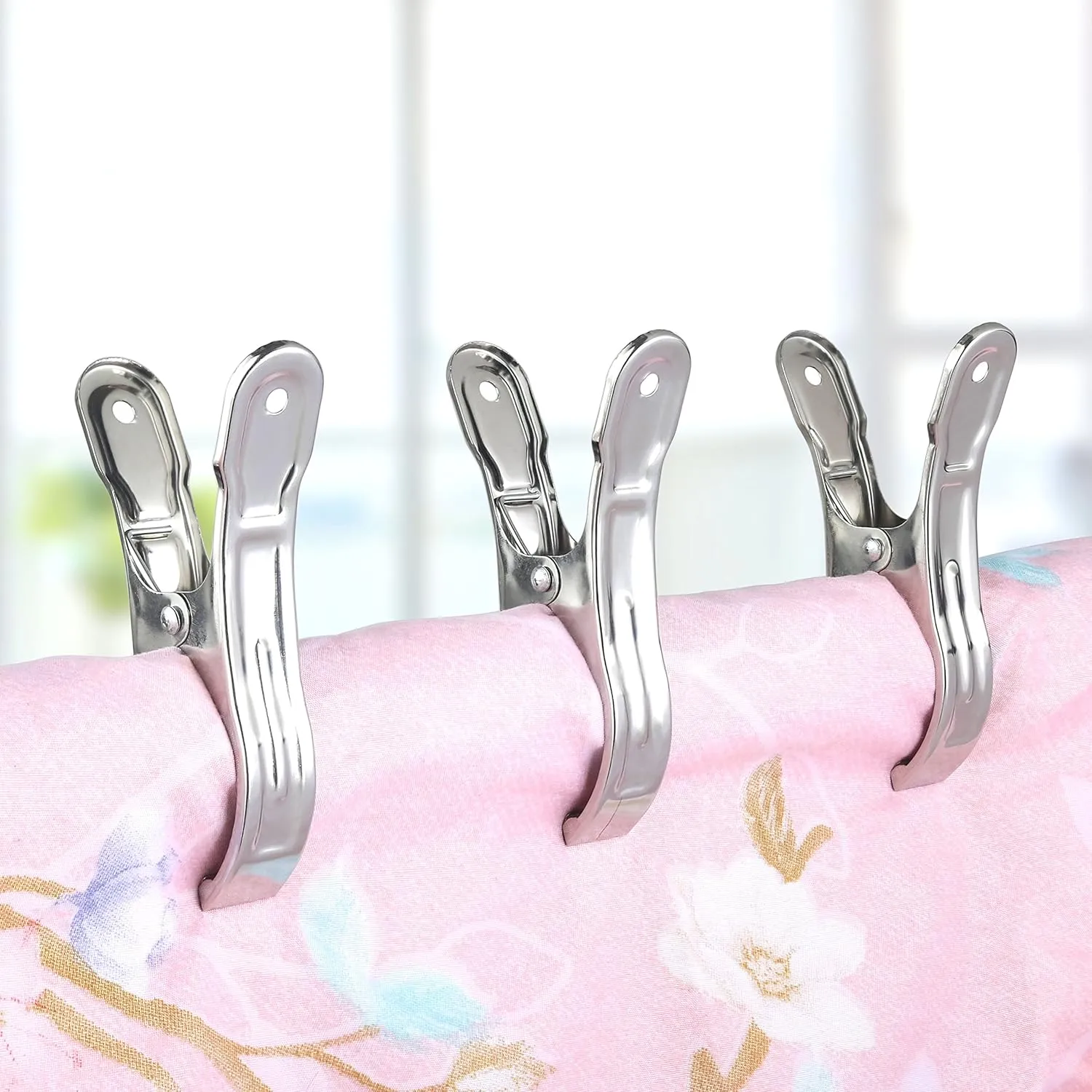 WEBI Beach Towel Clips - 6 Pack 4.7 Inch Pool Cover Clips and Chair Clamps for Above Ground Pools, Cruises, Boats, Blankets and Quilts