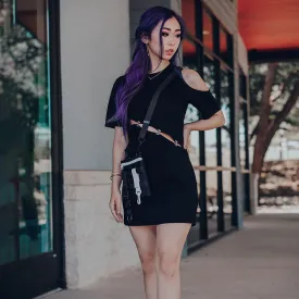 Winter Melon Waist Cutout T-Shirt Dress