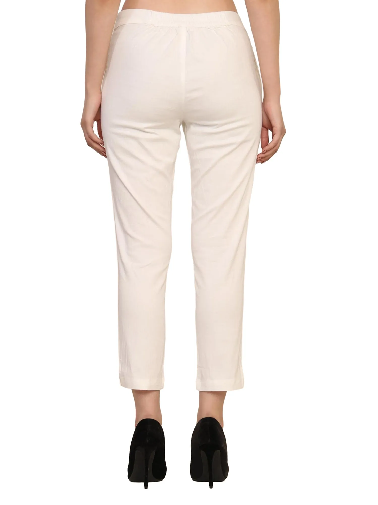 Women’s Linen Palazzo Pants – Effortless Style & Breathable Comfort | White