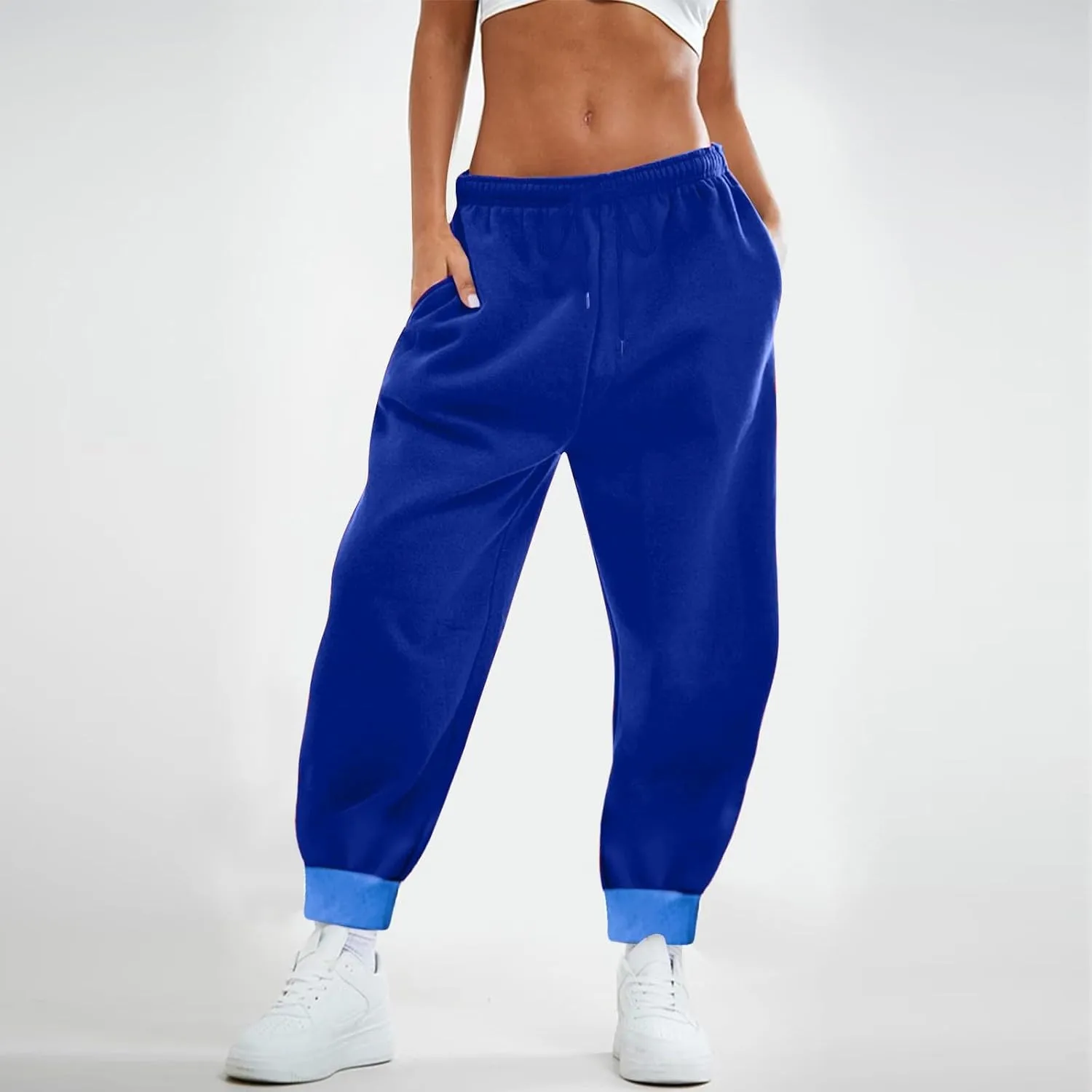 Womens Sweatpants Baggy Drawstring Plus Size Joggers Cinch Bottom Fleece Sweatpants Casual Athletic Joggers with Pockets