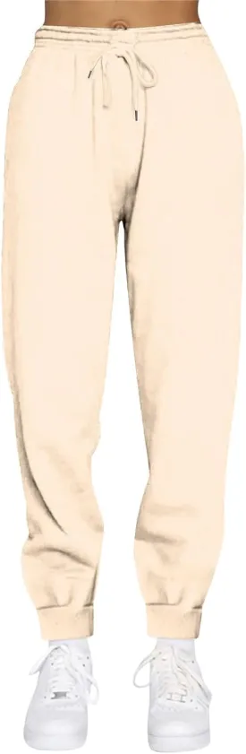 Womens Sweatpants Baggy Drawstring Plus Size Joggers Cinch Bottom Fleece Sweatpants Casual Athletic Joggers with Pockets