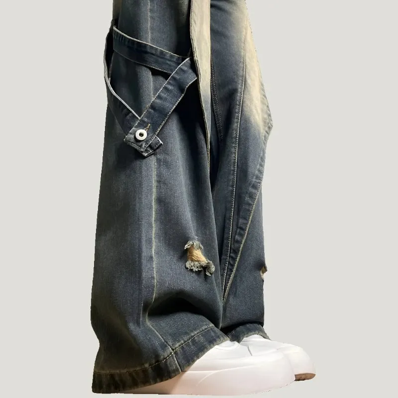 Y2K Wide Leg Acid Wash Jeans